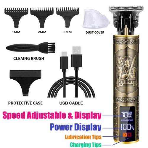 Cordless Hair Trimmer Vintage Hair Clipper USB Fast Charging Hair - My Store