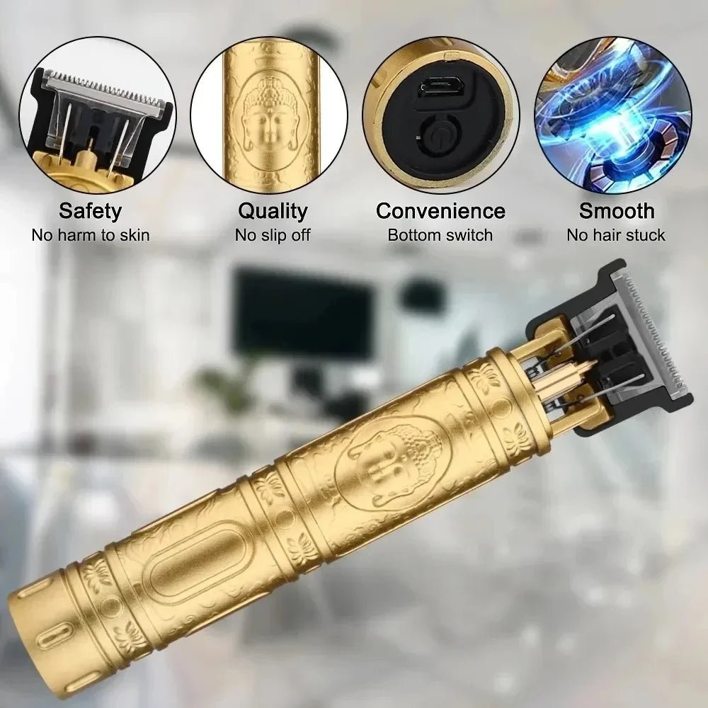Cordless Hair Trimmer Vintage Hair Clipper USB Fast Charging Hair - My Store