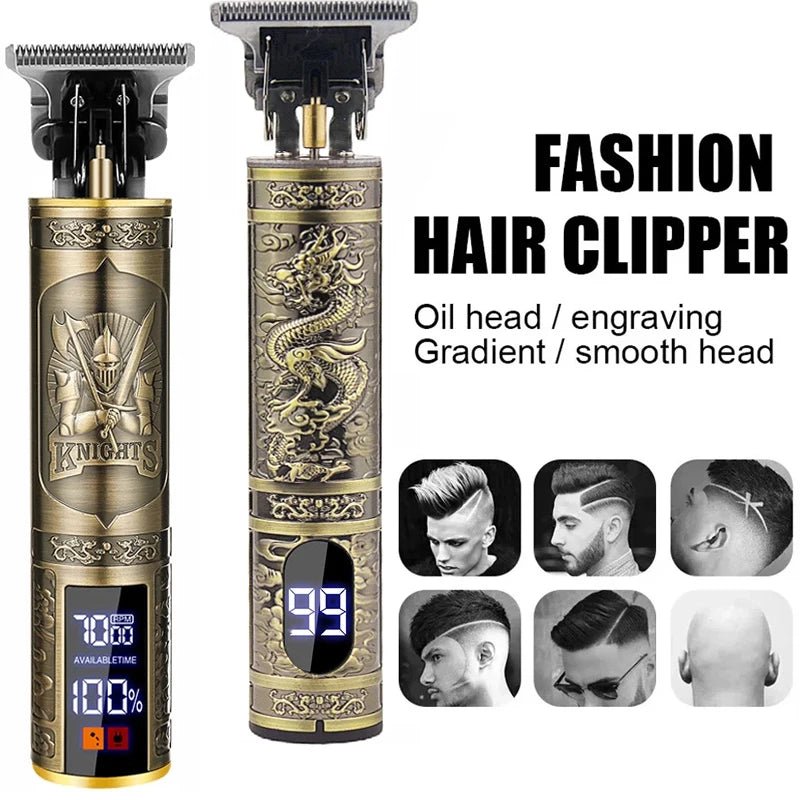 Cordless Hair Trimmer Vintage Hair Clipper USB Fast Charging Hair - My Store