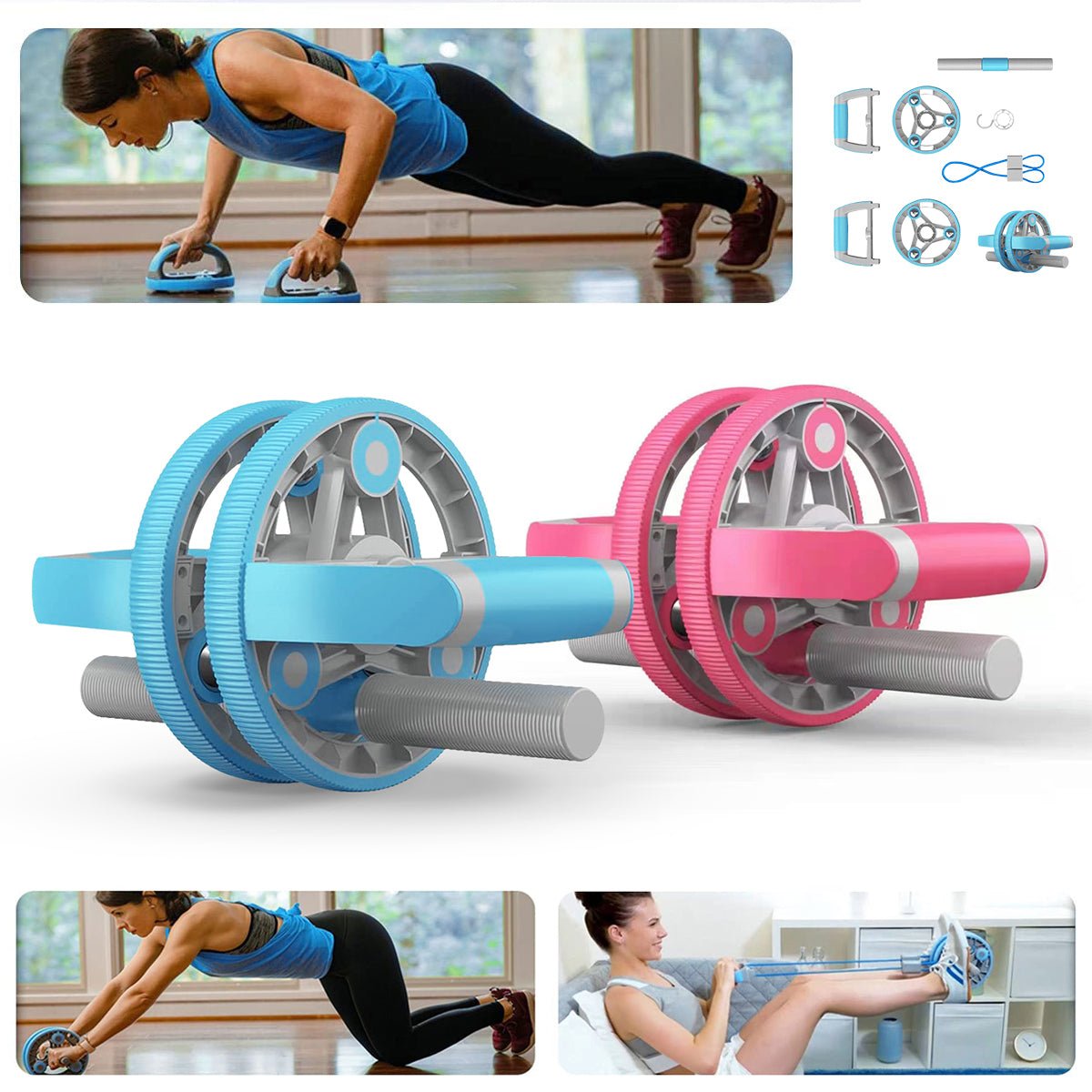 Multifunctional Abdominal Wheel Pull Strap Gym Fitness Training Set - My Store