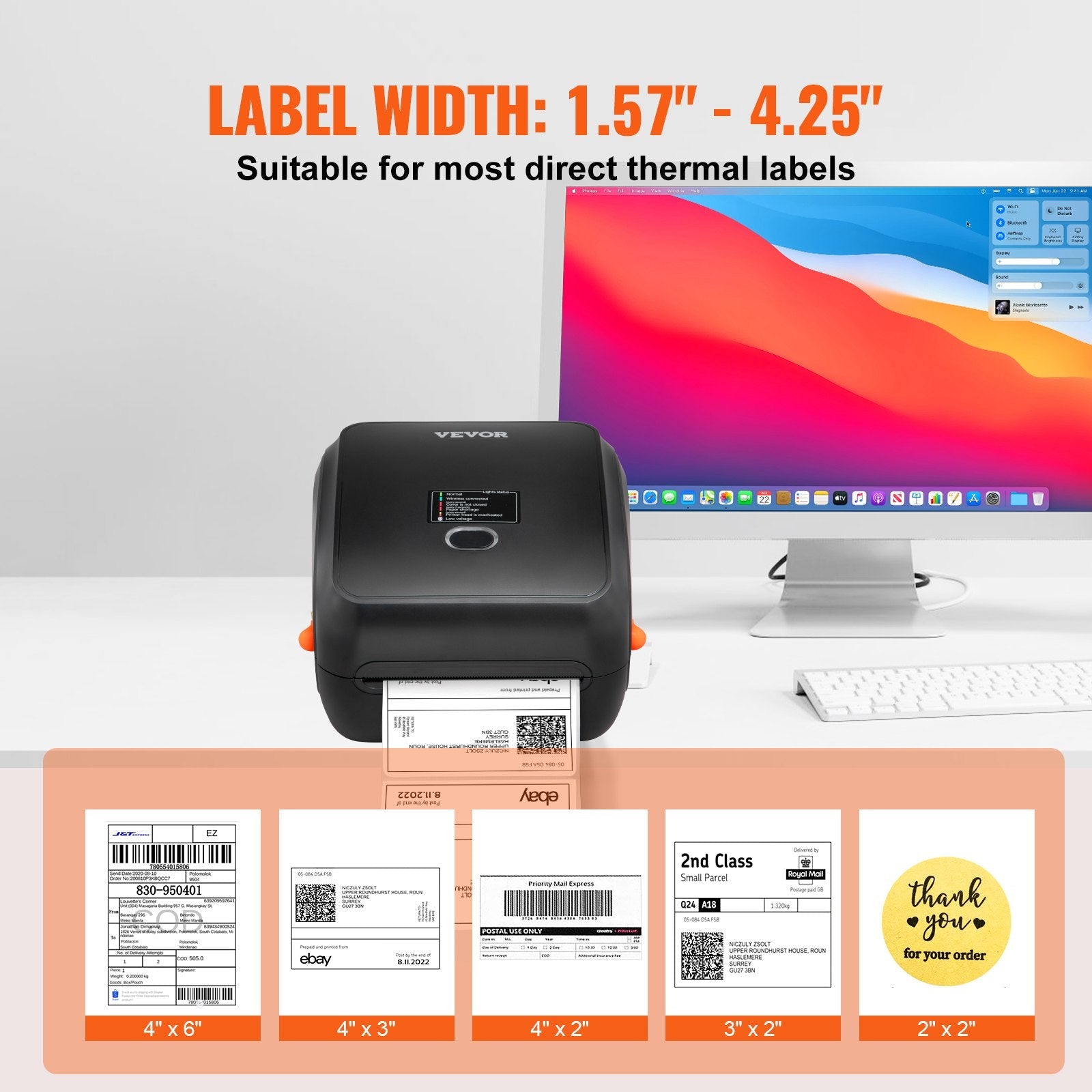 Thermal Label Printer, 300DPI for 4x6 Mailing Packages, Wireless - My Store