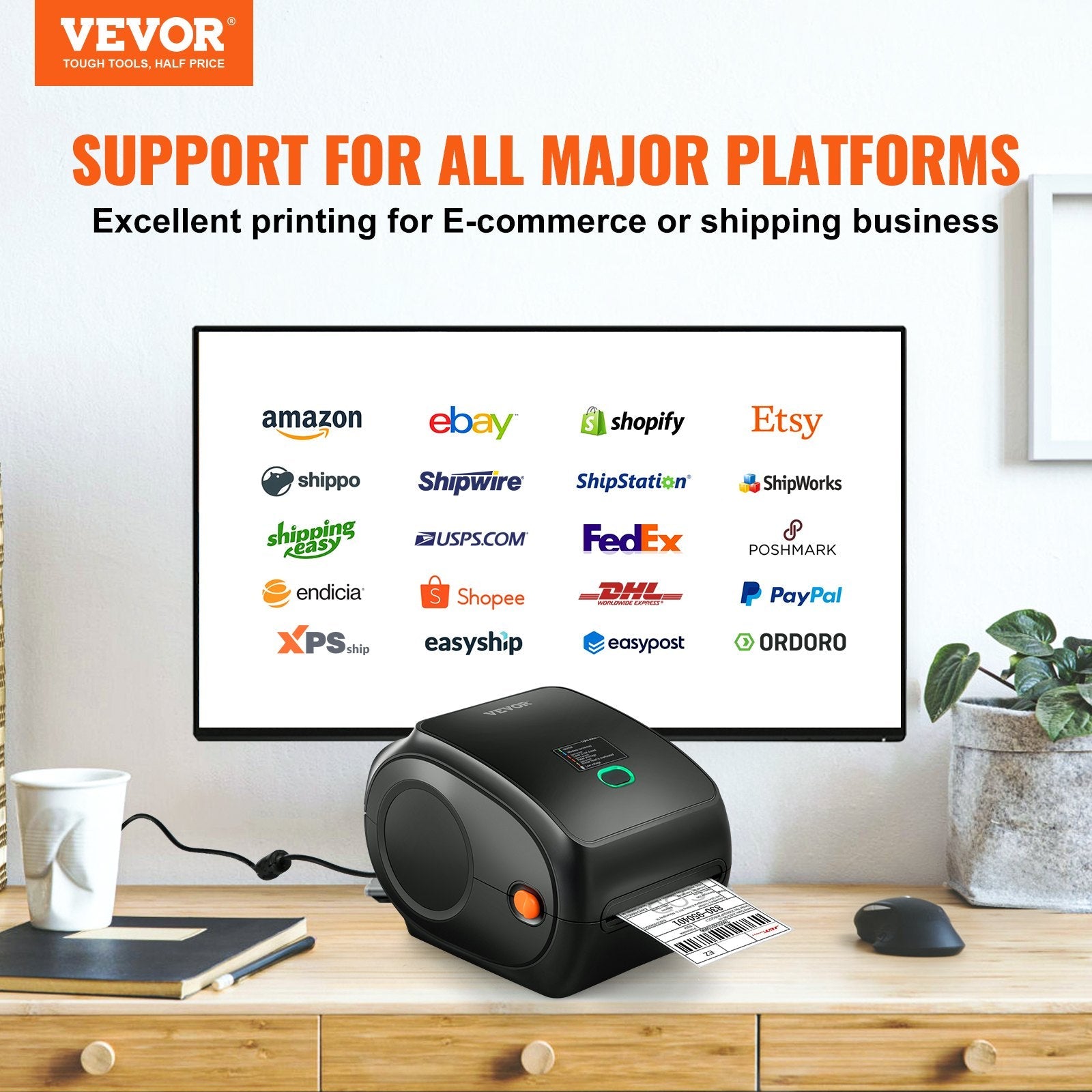 Thermal Label Printer, 300DPI for 4x6 Mailing Packages, Wireless - My Store