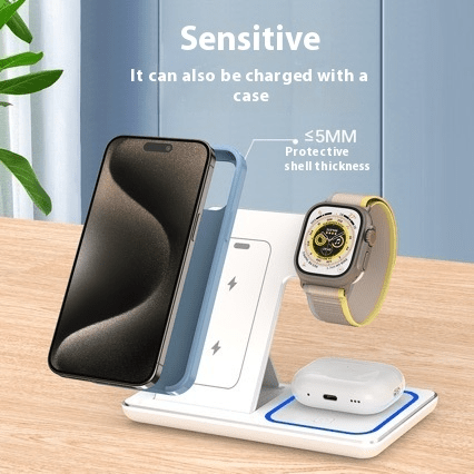 3 In 1 LED Fast Wireless Charger Stand Foldable Charging Station - My Store