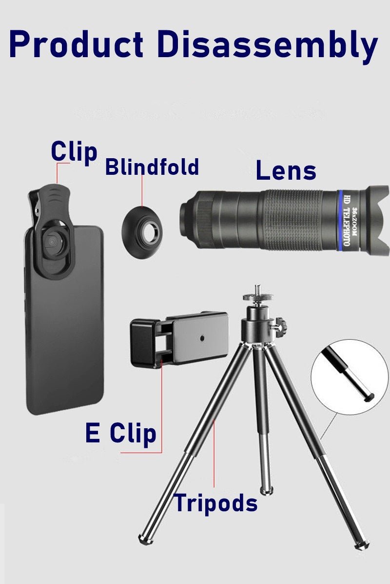 Dragon 36X Mobile Phone Lens Kit With Tripod - My Store