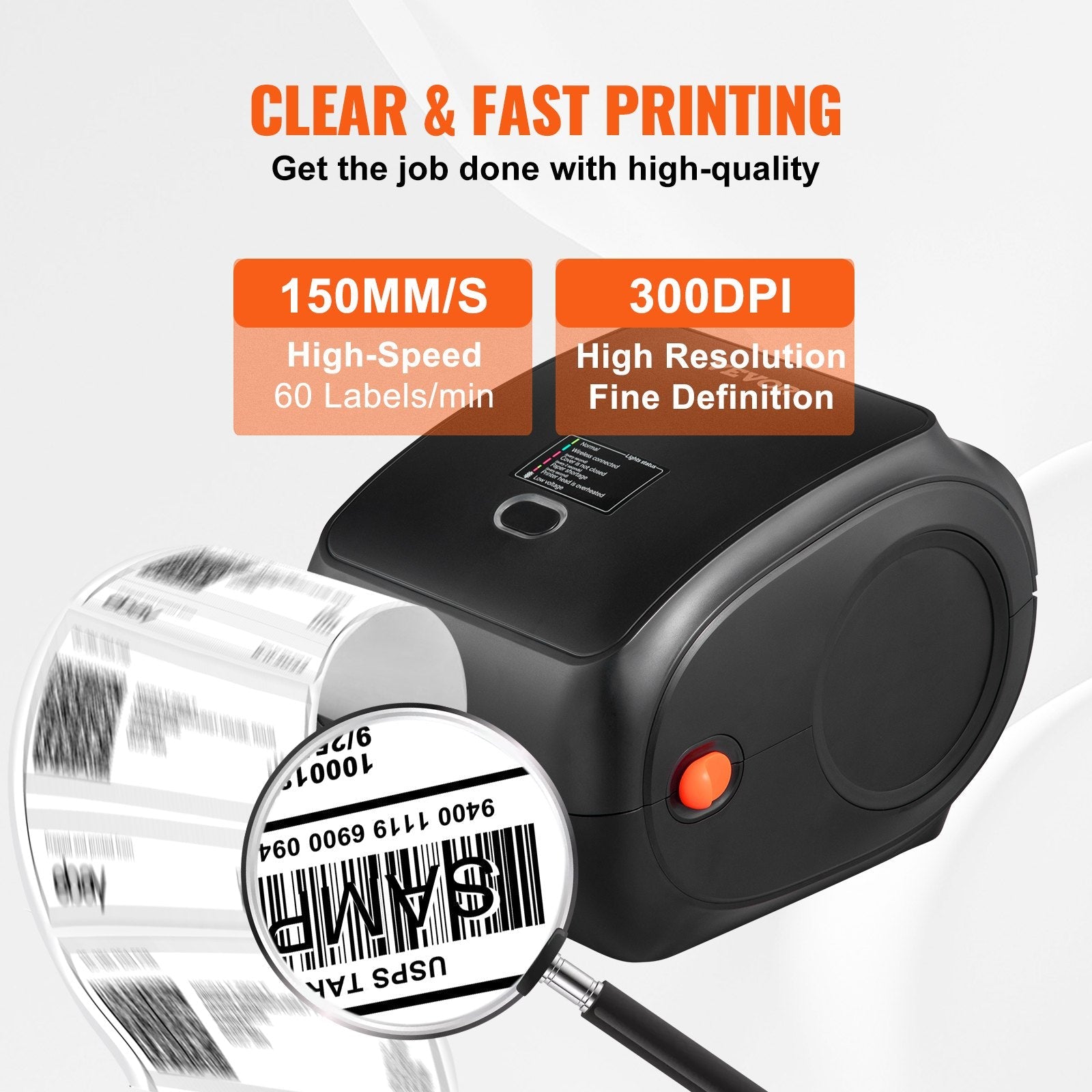 Thermal Label Printer, 300DPI for 4x6 Mailing Packages, Wireless - My Store
