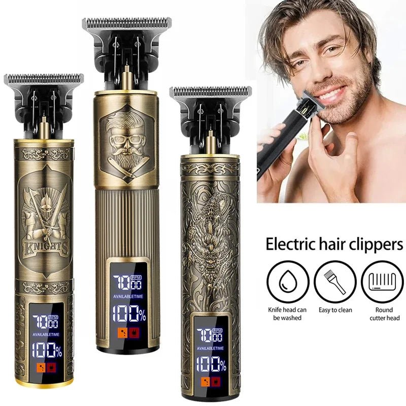 Cordless Hair Trimmer Vintage Hair Clipper USB Fast Charging Hair - My Store