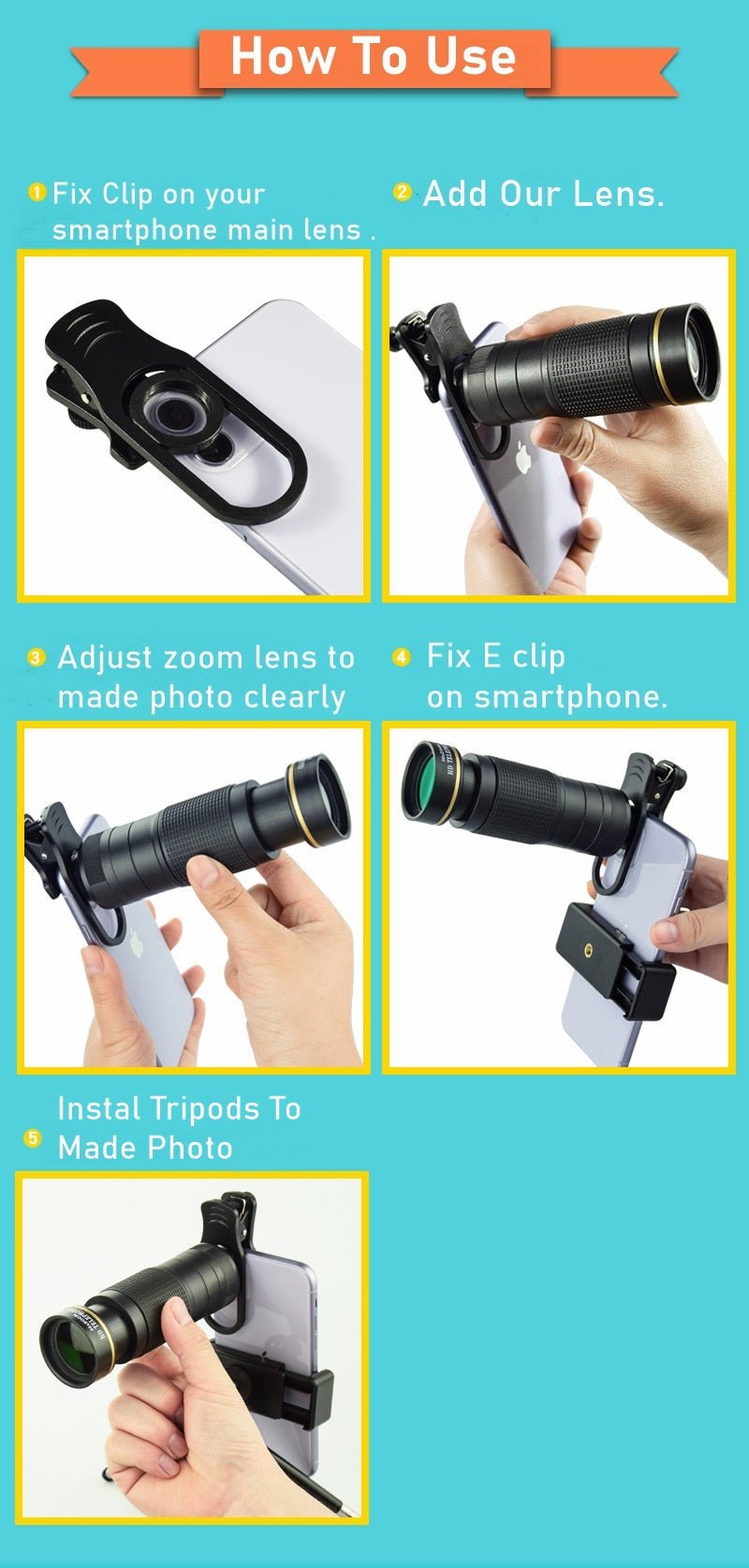 Dragon 36X Mobile Phone Lens Kit With Tripod - My Store