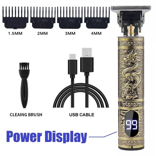 Cordless Hair Trimmer Vintage Hair Clipper USB Fast Charging Hair - My Store
