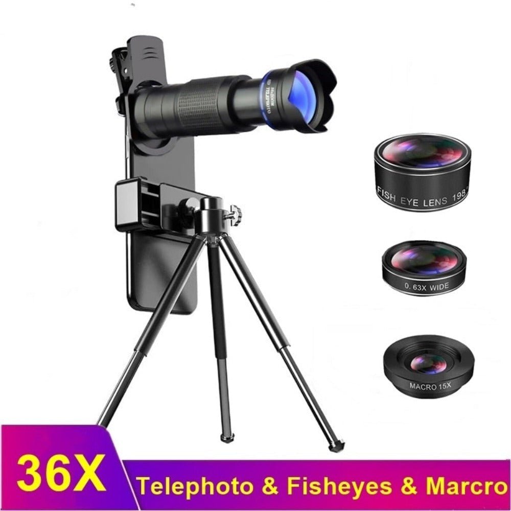Dragon 36X Mobile Phone Lens Kit With Tripod - My Store
