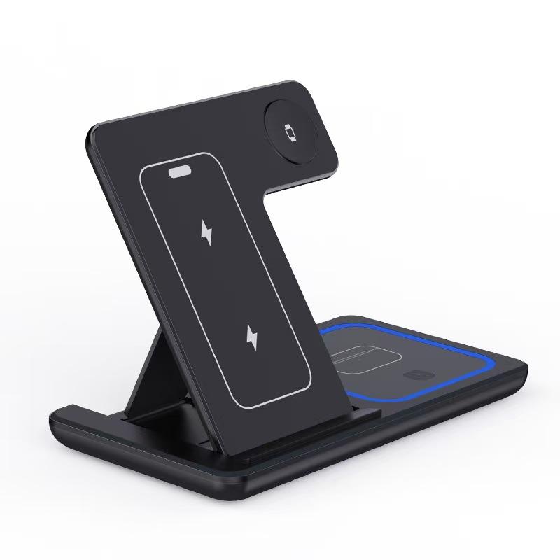 3 In 1 LED Fast Wireless Charger Stand Foldable Charging Station - My Store