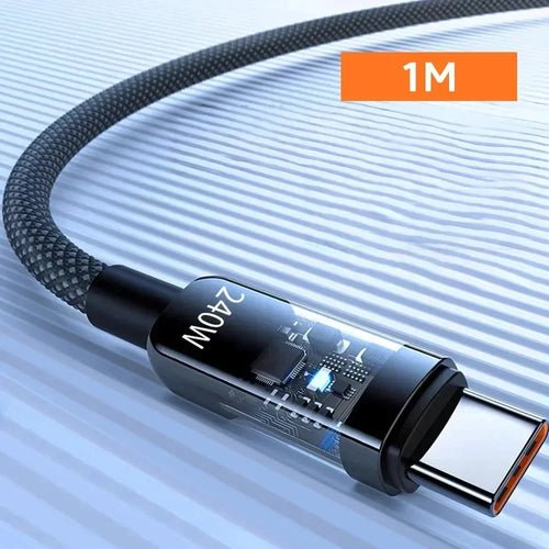 0.25/1/1.5/2M 240W Nylon USB C PD Super Fast Charging Data Cable with - My Store