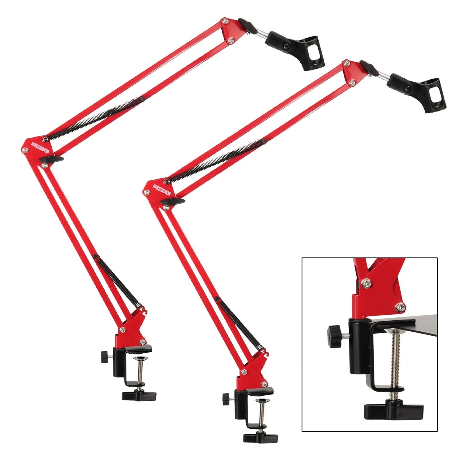 5Core Microphone Boom Arm Desk Mic Stand Adjustable Clamp Suspension Boom Stands RED - My Store