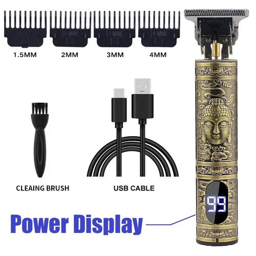 Cordless Hair Trimmer Vintage Hair Clipper USB Fast Charging Hair - My Store