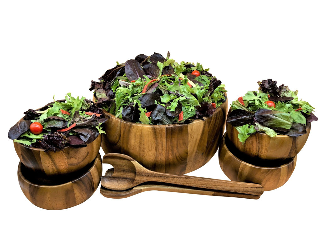 Dragor 7 Piece - Extra Large Salad Bowl with Servers and 4 Individuals - My Store