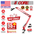 5Core Microphone Boom Arm Desk Mic Stand Adjustable Clamp Suspension Boom Stands RED - My Store